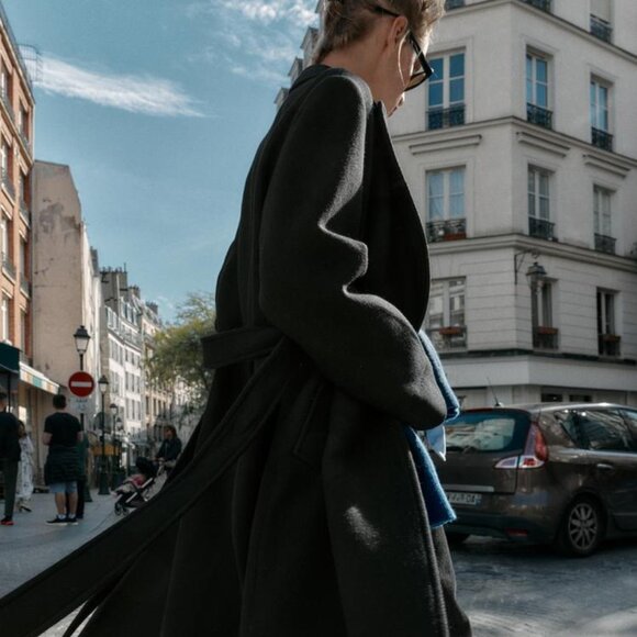 NWT ZARA DOUBLE-BREASTED WOOL COAT WITH BELT sz MEDIUM - Picture 3 of 17